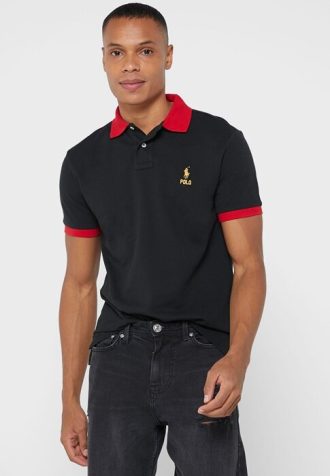 Svarta Ralph Lauren Essential T-shirts för män