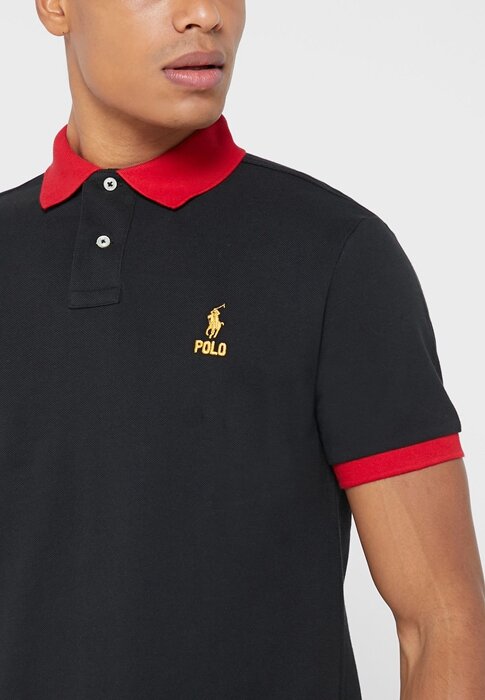 Svarta Ralph Lauren Essential T-shirts för män Svarta Ralph Lauren Essential T-shirts för män