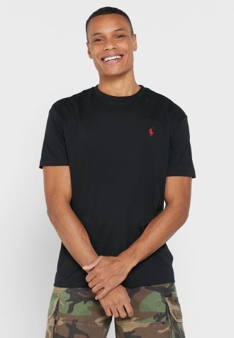 Svarta Ralph Lauren Essential T-shirts med rund hals för män