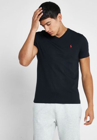 Svarta Ralph Lauren Essential T-shirts med V-ringad herr