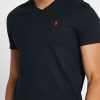Svarta Ralph Lauren Essential T-shirts med V-ringad herr