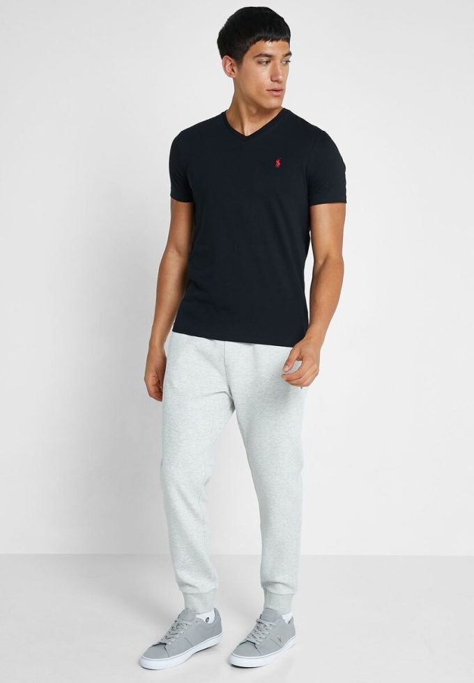 Svarta Ralph Lauren Essential T-shirts med V-ringad herr