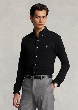 Svarta Ralph Lauren fjäderviktiga meshskjortor för män Svarta Ralph Lauren fjäderviktiga meshskjortor för män