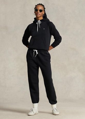 Svarta Ralph Lauren fleecefriidrottsbyxor för kvinnor