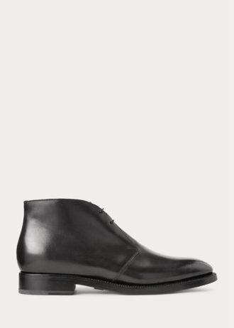 Svarta Ralph Lauren Frasco Calfskinn Chelsea-stövlar för män