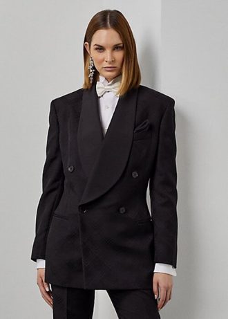 Svarta Ralph Lauren Gregory Jacquard Smokingjackor för kvinnor