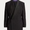 Svarta Ralph Lauren Gregory Jacquard Smokingjackor för kvinnor Svarta Ralph Lauren Gregory Jacquard Smokingjackor för kvinnor