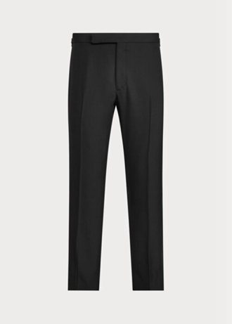 Svarta Ralph Lauren Gregory Wool Barathea smokingbyxor för män