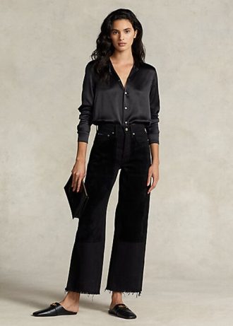 Svarta Ralph Lauren High-rise vidbens jeans för kvinnor