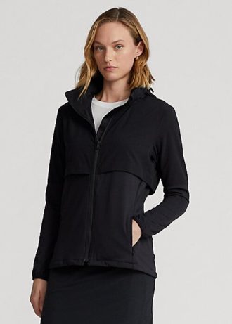 Svarta Ralph Lauren Hybrid-jackor med packbar huva för kvinnor