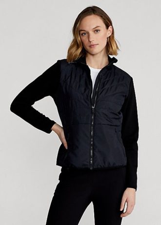 Svarta Ralph Lauren hybridjackor med full dragkedja för kvinnor
