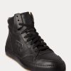 Svarta Ralph Lauren Jaemyn Calfskin High-Top Sneakers för kvinnor Svarta Ralph Lauren Jaemyn Calfskin High-Top Sneakers för kvinnor