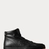 Svarta Ralph Lauren Jaemyn Calfskin High-Top Sneakers för män Svarta Ralph Lauren Jaemyn Calfskin High-Top Sneakers för män