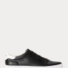 Svarta Ralph Lauren Jermain lädersneakers för män Svarta Ralph Lauren Jermain lädersneakers för män