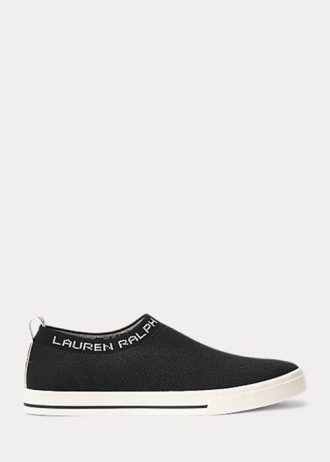 Svarta Ralph Lauren Jordyn Slip-On Sneakers för kvinnor