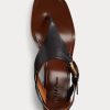 Svarta Ralph Lauren Julie Welington sandaler i kalvskinn för kvinnor Svarta Ralph Lauren Julie Welington sandaler i kalvskinn för kvinnor
