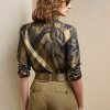 Svarta Ralph Lauren Keara metalliska skjortor med volanger för kvinnor Svarta Ralph Lauren Keara metalliska skjortor med volanger för kvinnor