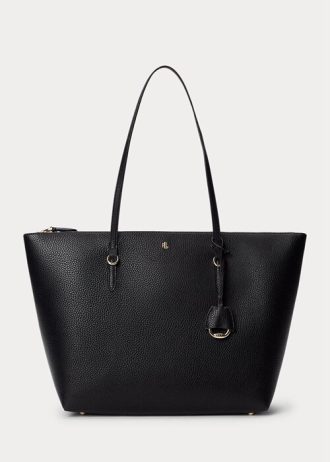 Svarta Ralph Lauren Keaton tygväskor i konstläder för kvinnor Svarta Ralph Lauren Keaton tygväskor i konstläder för kvinnor