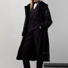 Svarta Ralph Lauren Lanthe Merino Shearling-kappor för kvinnor Svarta Ralph Lauren Lanthe Merino Shearling-kappor för kvinnor