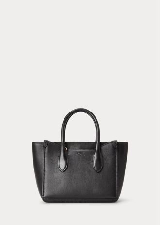 Svarta Ralph Lauren läder mini Sloane väskor för kvinnor