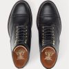 Svarta Ralph Lauren läderstövlar för män Svarta Ralph Lauren läderstövlar för män