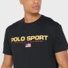 Svarta Ralph Lauren logotyp T-shirts med rund hals för män