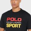 Svarta Ralph Lauren logotyp T-shirts med rund hals för män