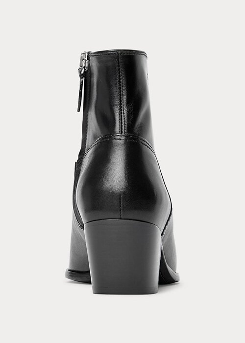 Svarta Ralph Lauren Lucille läderstövlar för kvinnor Svarta Ralph Lauren Lucille läderstövlar för kvinnor