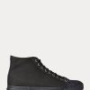 Svarta Ralph Lauren Mayport Canvas Sneakers för kvinnor Svarta Ralph Lauren Mayport Canvas Sneakers för kvinnor