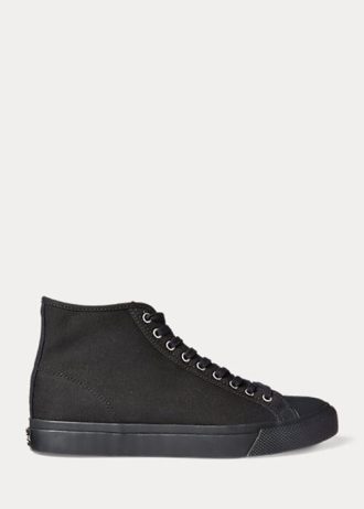 Svarta Ralph Lauren Mayport Canvas Sneakers för kvinnor