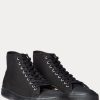 Svarta Ralph Lauren Mayport Canvas Sneakers för kvinnor Svarta Ralph Lauren Mayport Canvas Sneakers för kvinnor