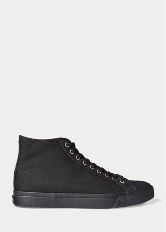 Svarta Ralph Lauren Mayport Canvas Sneakers för män