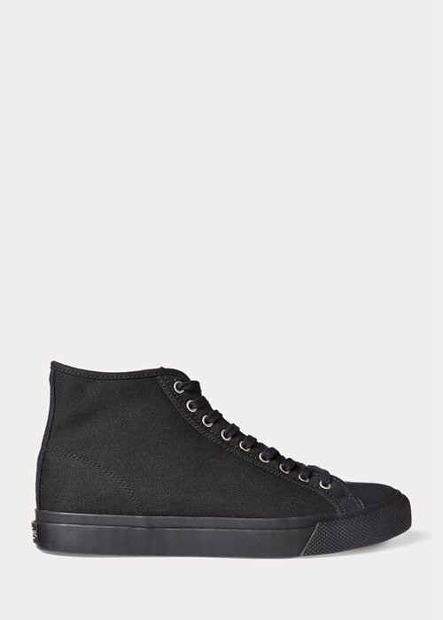 Svarta Ralph Lauren Mayport Canvas Sneakers för män Svarta Ralph Lauren Mayport Canvas Sneakers för män