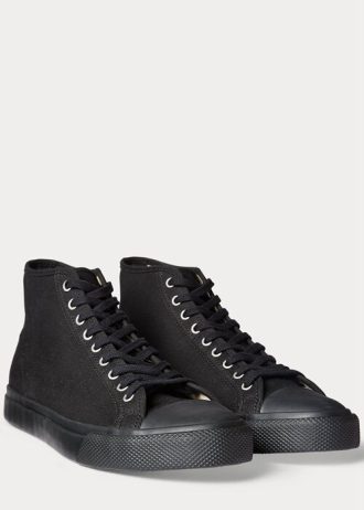 Svarta Ralph Lauren Mayport Canvas Sneakers för män