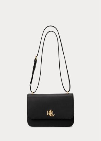 Svarta Ralph Lauren Medium axelväskor i läder för kvinnor