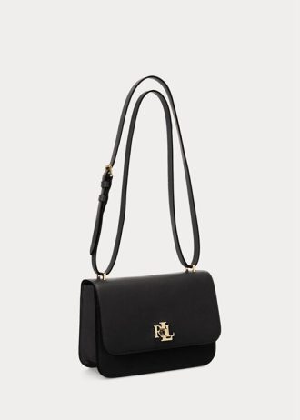 Svarta Ralph Lauren Medium axelväskor i läder för kvinnor