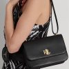 Svarta Ralph Lauren Medium axelväskor i läder för kvinnor Svarta Ralph Lauren Medium axelväskor i läder för kvinnor