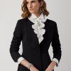 Svarta Ralph Lauren Meritta Wool Barathea-jackor för kvinnor Svarta Ralph Lauren Meritta Wool Barathea-jackor för kvinnor