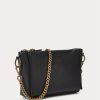 Svarta Ralph Lauren Mini Sloane Crossbody-väskor i läder för kvinnor Svarta Ralph Lauren Mini Sloane Crossbody-väskor i läder för kvinnor