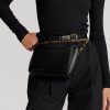 Svarta Ralph Lauren Mini Sloane Crossbody-väskor i läder för kvinnor Svarta Ralph Lauren Mini Sloane Crossbody-väskor i läder för kvinnor