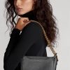 Svarta Ralph Lauren Mini Sloane Crossbody-väskor i läder för kvinnor Svarta Ralph Lauren Mini Sloane Crossbody-väskor i läder för kvinnor