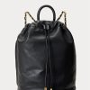 Svarta Ralph Lauren Nappa Läder Medium Izzie ryggsäckar för kvinnor Svarta Ralph Lauren Nappa Läder Medium Izzie ryggsäckar för kvinnor