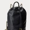 Svarta Ralph Lauren Nappa Läder Medium Izzie ryggsäckar för kvinnor Svarta Ralph Lauren Nappa Läder Medium Izzie ryggsäckar för kvinnor