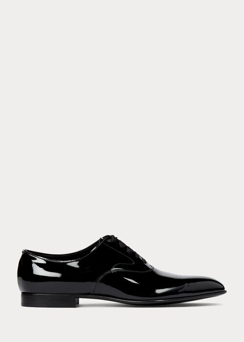 Svarta Ralph Lauren Paget lackskor för män Svarta Ralph Lauren Paget lackskor för män