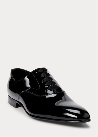 Svarta Ralph Lauren Paget lackskor för män Svarta Ralph Lauren Paget lackskor för män
