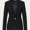 Svarta Ralph Lauren Parker jackor i stretch ull för kvinnor Svarta Ralph Lauren Parker jackor i stretch ull för kvinnor