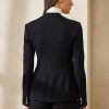 Svarta Ralph Lauren Parker jackor i stretch ull för kvinnor Svarta Ralph Lauren Parker jackor i stretch ull för kvinnor