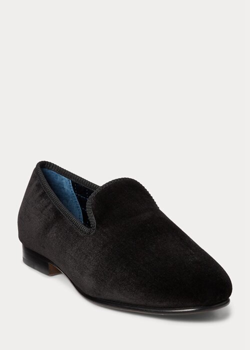 Svarta Ralph Lauren Paxton Velvet Dress Skor för män Svarta Ralph Lauren Paxton Velvet Dress Skor för män
