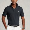 Svarta Ralph Lauren Pikétröjor i mjuk bomull med klassisk passform för män Svarta Ralph Lauren Pikétröjor i mjuk bomull med klassisk passform för män