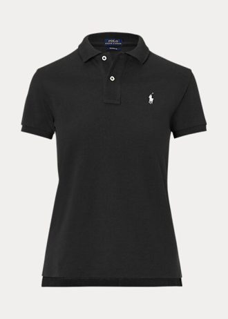 Svarta Ralph Lauren Pikétröjor med mesh i klassisk passform för kvinnor